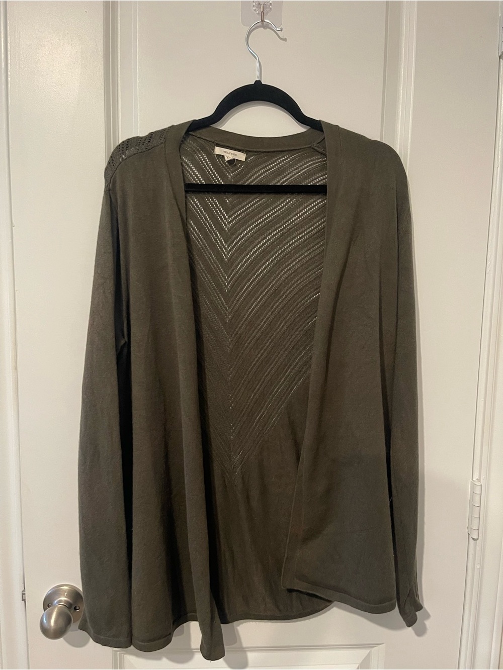 Maurices Olive Open-Front Lightweight Cardigan